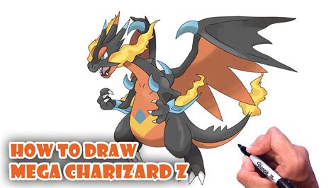 how to draw pokemon mega|How to Draw Mega Charizard X .